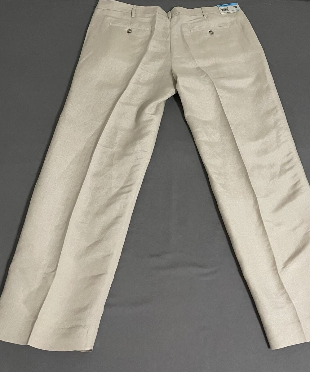 NWT Savane Straight Fit Natural Linen Pants – Men’s 40W x 30L, Beige, MSRP $72